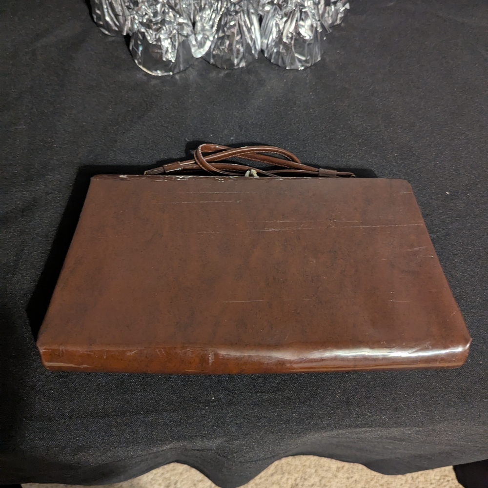 Women's Brown Faux Patent Leather Bag